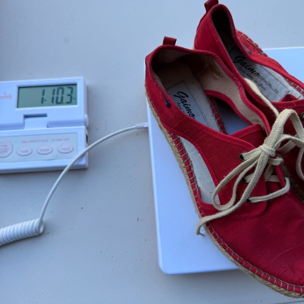 Gaimo Espadrilles Womens Size 8.5 EU 39 Made in Spain Boho Red Retro Silk Summer - Picture 9 of 9